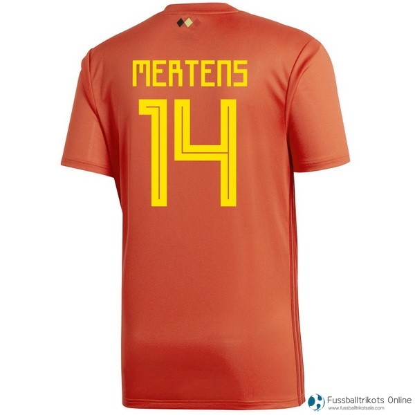 Belgica Trikot Heim Mertens 2018 Rote Fussballtrikots Günstig